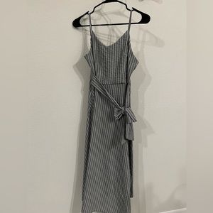 Grade and Gather Striped Linen Dress